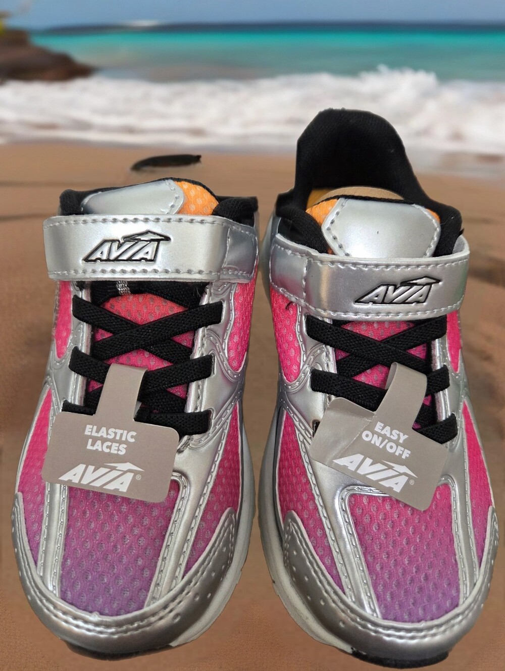 AVIA Elastic Laces Athletic Shoes sneakers Kids girls us size 10